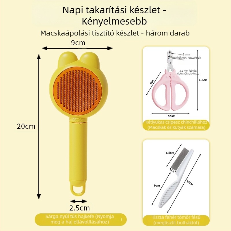 Macska- és kutya szőr eltávolító fésű - műanyag grooming eszköz