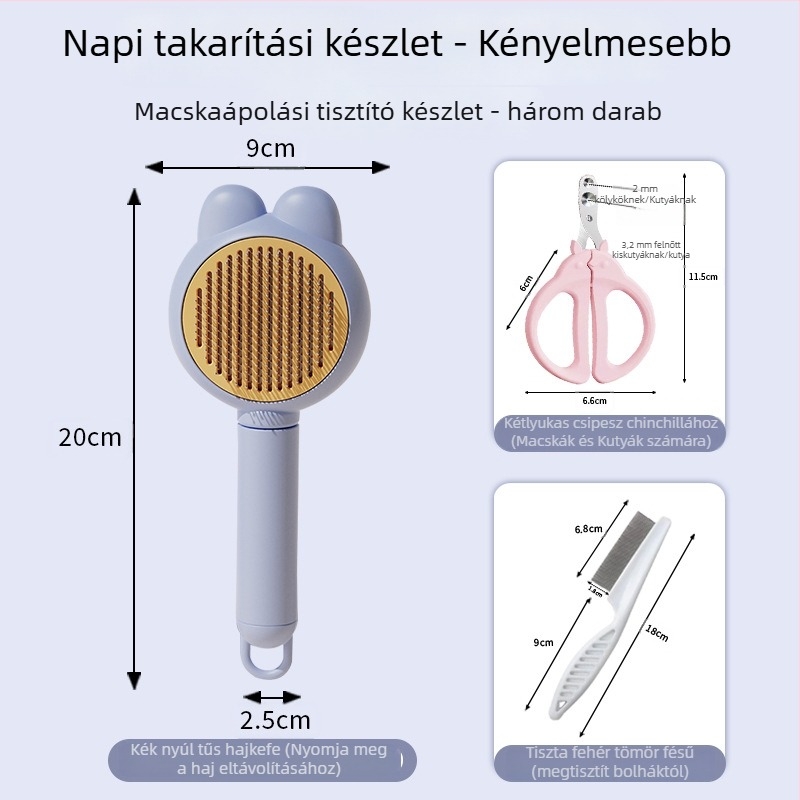 Macska- és kutya szőr eltávolító fésű - műanyag grooming eszköz