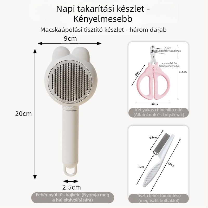 Macska- és kutya szőr eltávolító fésű - műanyag grooming eszköz