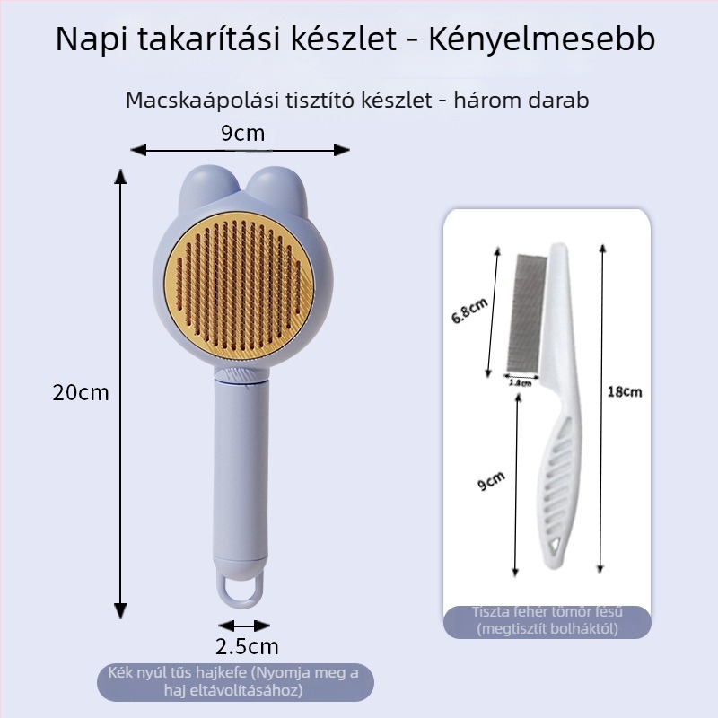 Macska- és kutya szőr eltávolító fésű - műanyag grooming eszköz
