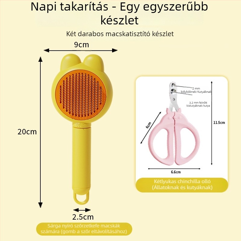 Macska- és kutya szőr eltávolító fésű - műanyag grooming eszköz