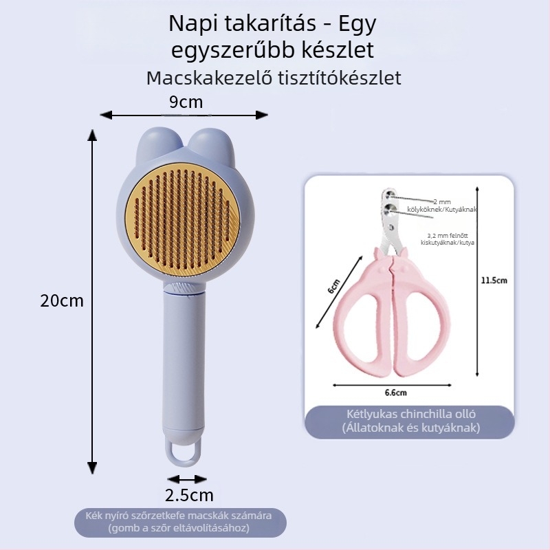 Macska- és kutya szőr eltávolító fésű - műanyag grooming eszköz