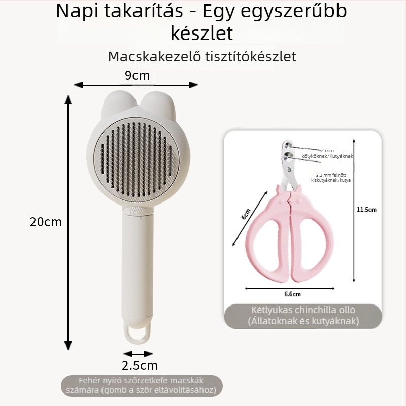 Macska- és kutya szőr eltávolító fésű - műanyag grooming eszköz