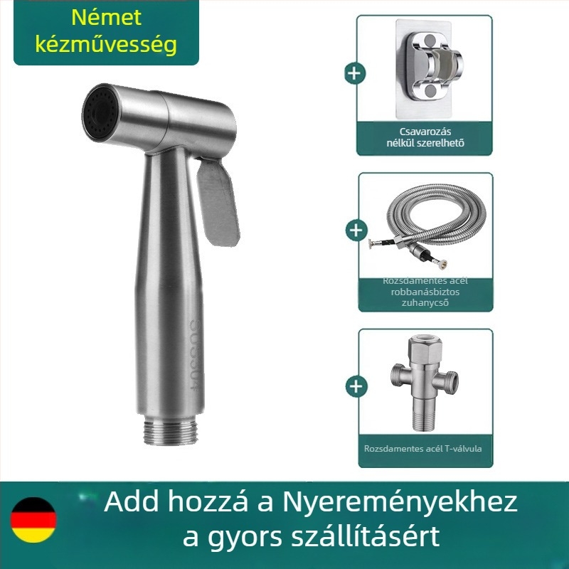 Kézi WC-szórópisztoly bidével, nagy nyomású vízsugár, fürdőszobai zuhanyfej