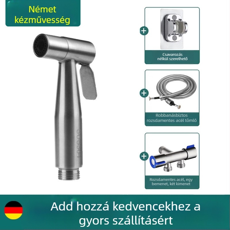 Kézi WC-szórópisztoly bidével, nagy nyomású vízsugár, fürdőszobai zuhanyfej