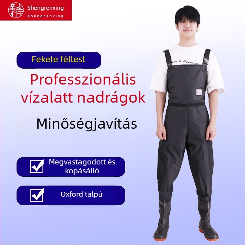 Uniszex PVC vízálló wading nadrág horgászathoz, megerősített, kopásálló és szélálló, egész éves használatra