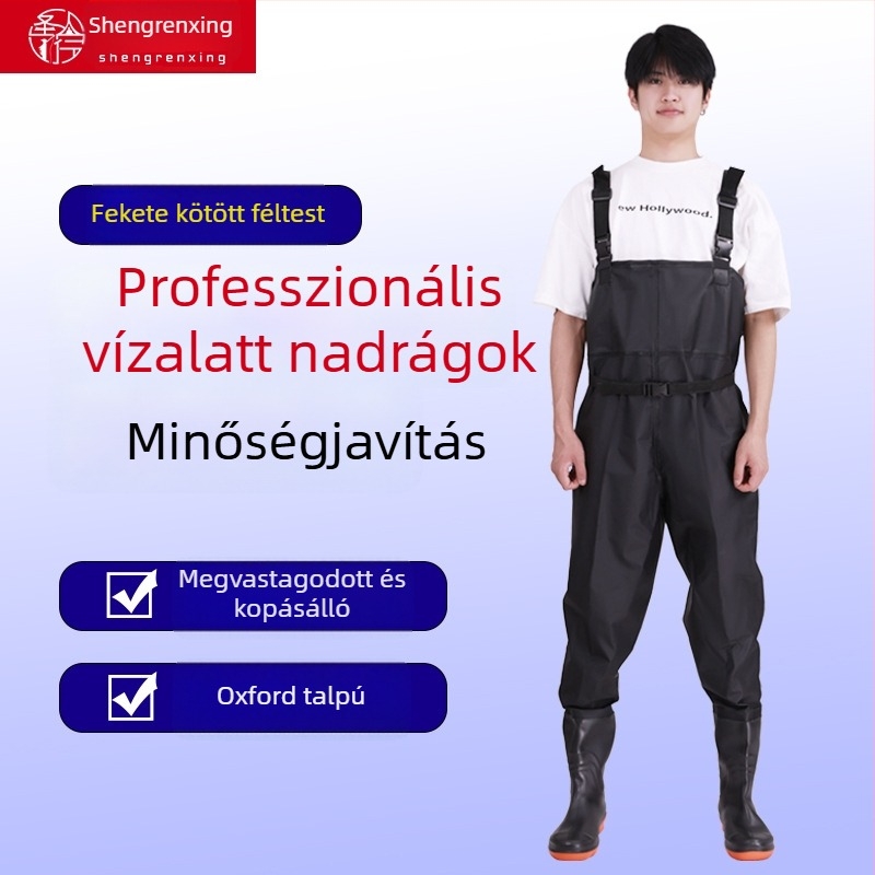 Uniszex PVC vízálló wading nadrág horgászathoz, megerősített, kopásálló és szélálló, egész éves használatra