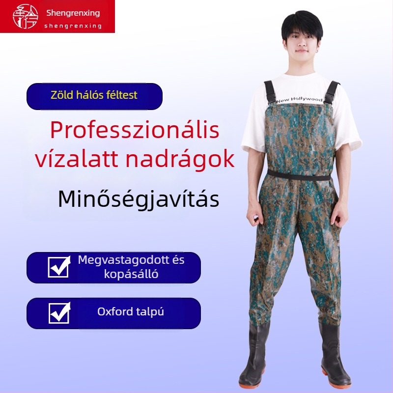 Uniszex PVC vízálló wading nadrág horgászathoz, megerősített, kopásálló és szélálló, egész éves használatra