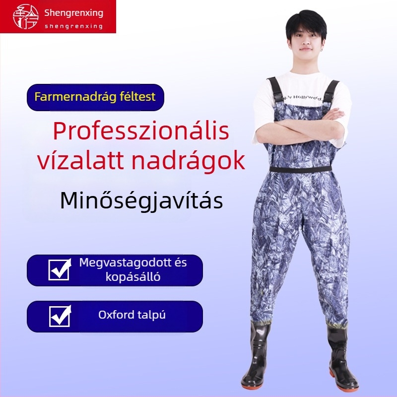 Uniszex PVC vízálló wading nadrág horgászathoz, megerősített, kopásálló és szélálló, egész éves használatra