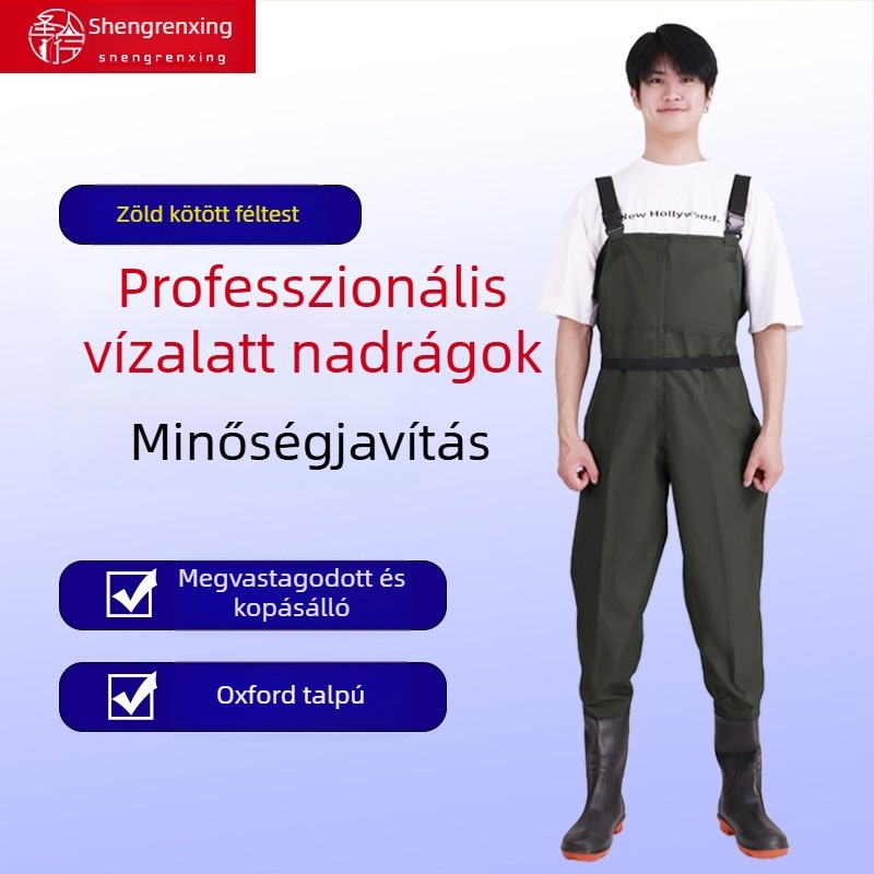 Uniszex PVC vízálló wading nadrág horgászathoz, megerősített, kopásálló és szélálló, egész éves használatra