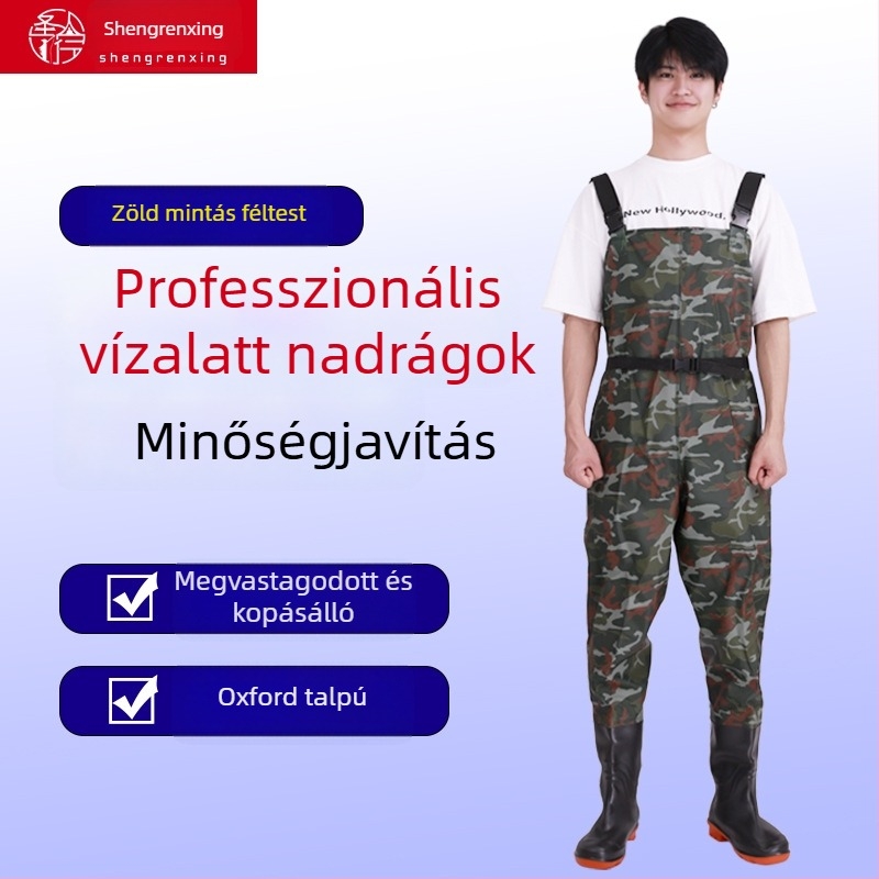 Uniszex PVC vízálló wading nadrág horgászathoz, megerősített, kopásálló és szélálló, egész éves használatra