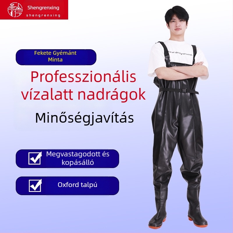 Uniszex PVC vízálló wading nadrág horgászathoz, megerősített, kopásálló és szélálló, egész éves használatra