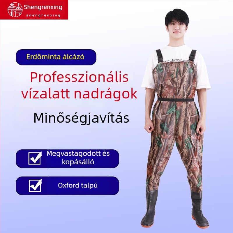Uniszex PVC vízálló wading nadrág horgászathoz, megerősített, kopásálló és szélálló, egész éves használatra