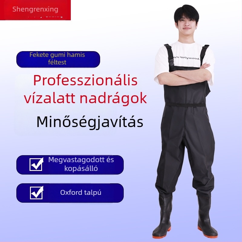 Uniszex PVC vízálló wading nadrág horgászathoz, megerősített, kopásálló és szélálló, egész éves használatra