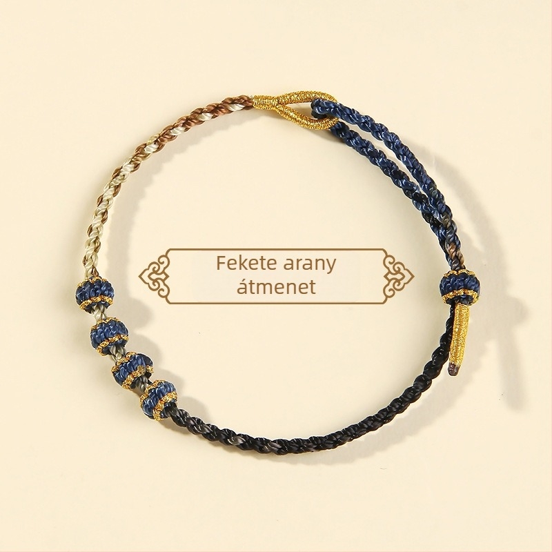 Kézzel kötött zsinóros karkötő, etnikus stílus, uniszex (2025 nyár)