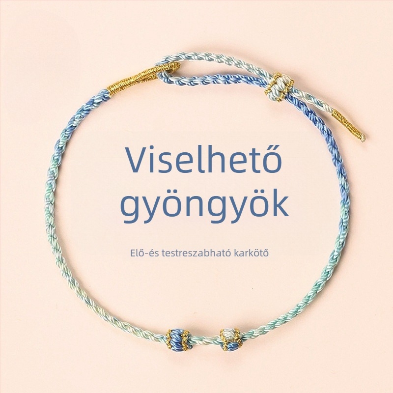 Kézzel kötött zsinóros karkötő, etnikus stílus, uniszex (2025 nyár)