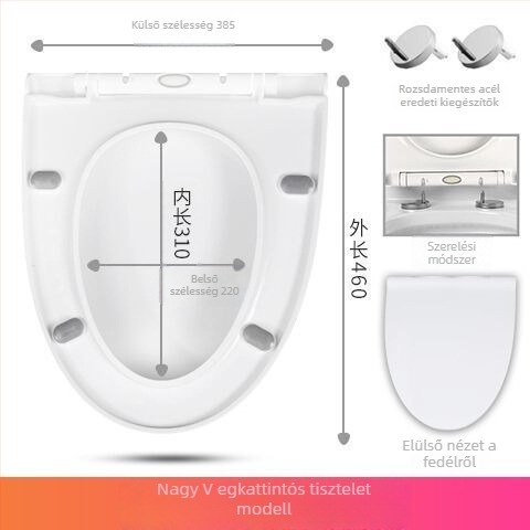 WC-fedél, UVO típus, vastagított, lágy zárás (műanyagból, CE tanúsított)