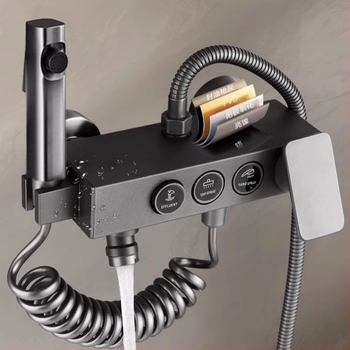 Fali zuhanyfej rejtett keverővel, 304 rozsdamentes acélból, modern stílus, háromrészes készlet, injektálással gyártott kivitel