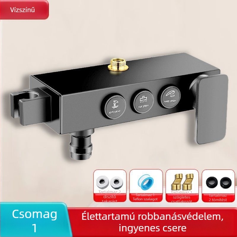 Fali zuhanyfej rejtett keverővel, 304 rozsdamentes acélból, modern stílus, háromrészes készlet, injektálással gyártott kivitel