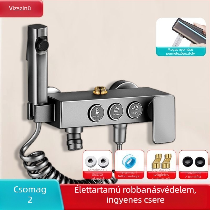 Fali zuhanyfej rejtett keverővel, 304 rozsdamentes acélból, modern stílus, háromrészes készlet, injektálással gyártott kivitel