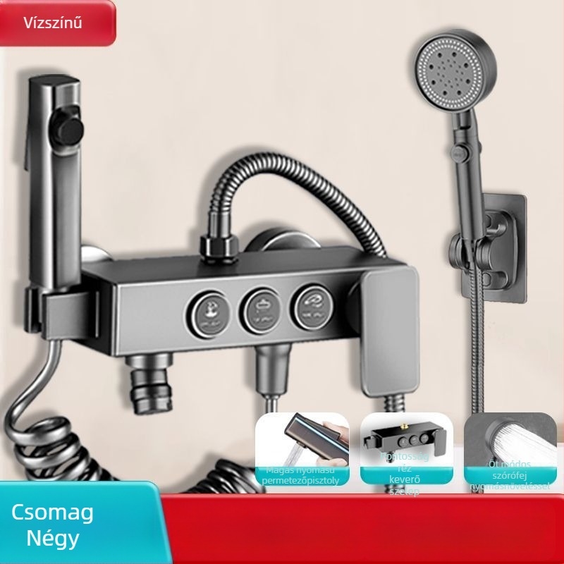 Fali zuhanyfej rejtett keverővel, 304 rozsdamentes acélból, modern stílus, háromrészes készlet, injektálással gyártott kivitel