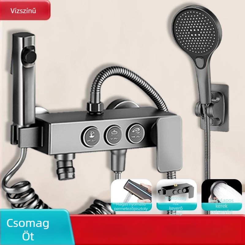 Fali zuhanyfej rejtett keverővel, 304 rozsdamentes acélból, modern stílus, háromrészes készlet, injektálással gyártott kivitel