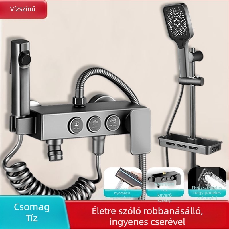 Fali zuhanyfej rejtett keverővel, 304 rozsdamentes acélból, modern stílus, háromrészes készlet, injektálással gyártott kivitel