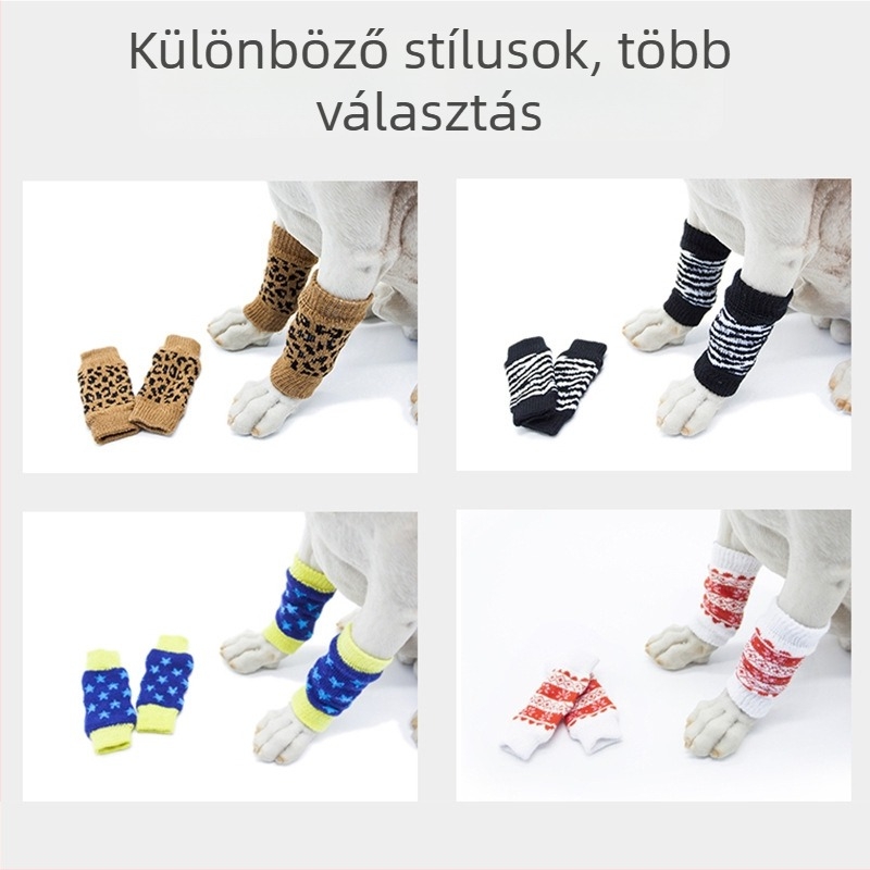 Állati térd- és lábvédők általános háziállatok számára, pamut, csúszásmentes, meleg, kopásálló, Blue Wave magáncímke