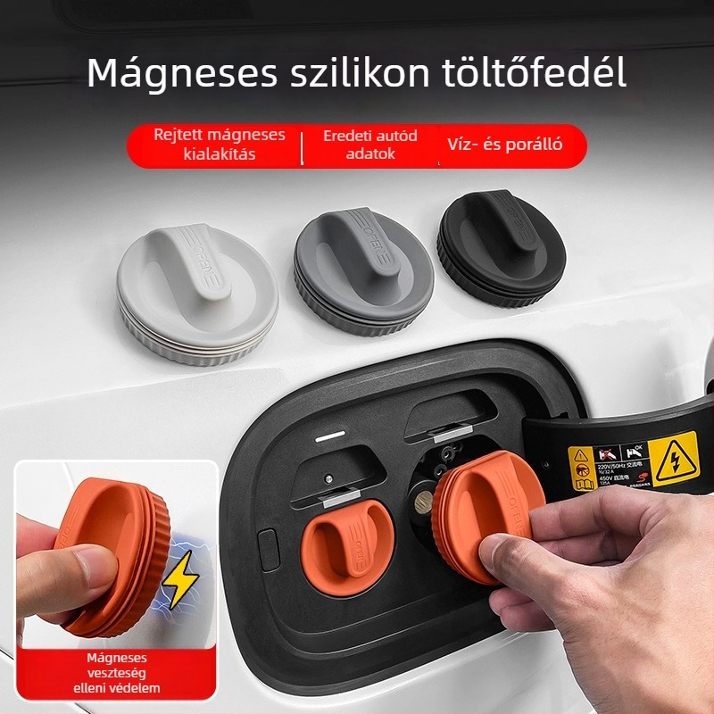 Mágneses töltőport fedél, szilikonból készült vízálló porvédő autóhoz