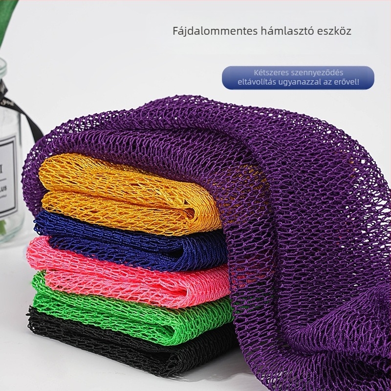 Exfoliáló fürdő törölköző nylon hálós textúrával, hosszú húzózsinórral és magas rugalmassággal