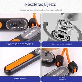 Mechanikus számlálóval ellátott ugrókötél - kaliszténika edzés, modell 001, ABS és PVC