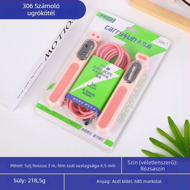 Mechanikus számlálóval ellátott ugrókötél - kaliszténika edzés, modell 001, ABS és PVC