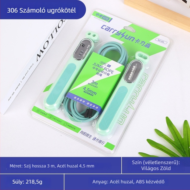 Mechanikus számlálóval ellátott ugrókötél - kaliszténika edzés, modell 001, ABS és PVC