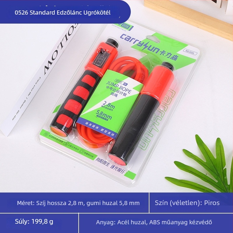 Mechanikus számlálóval ellátott ugrókötél - kaliszténika edzés, modell 001, ABS és PVC