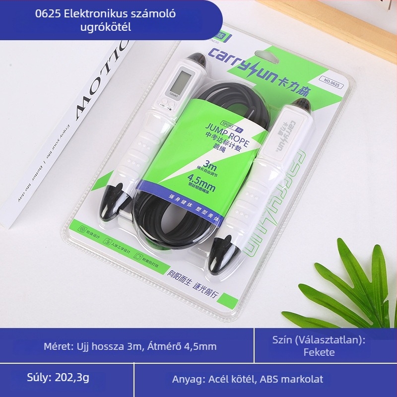 Mechanikus számlálóval ellátott ugrókötél - kaliszténika edzés, modell 001, ABS és PVC
