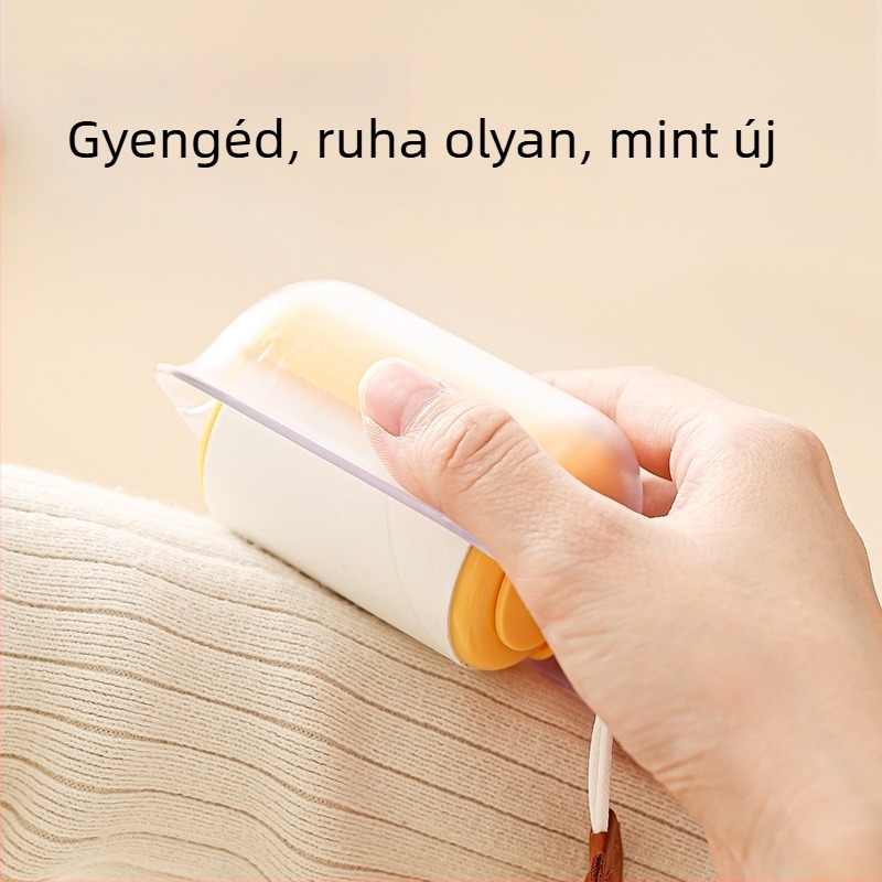 Könnyen hordozható szöszmentesítő görgő zsinórral – háztartási használatra, ruhaszösz eltávolítás, macskaszőr eltávolítás, tartalmazza a csere ragasztólapokat