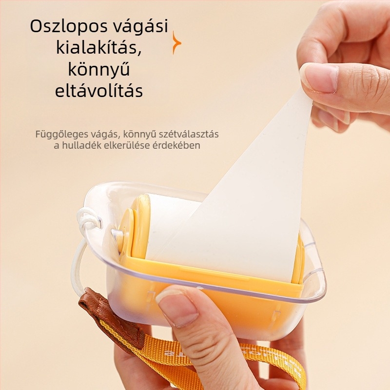 Könnyen hordozható szöszmentesítő görgő zsinórral – háztartási használatra, ruhaszösz eltávolítás, macskaszőr eltávolítás, tartalmazza a csere ragasztólapokat