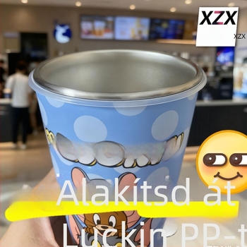 Elephant Star 304 rozsdamentes acélból készült, újrahasználható pohár szívószálas fedéllel, nem szivárgásbiztos