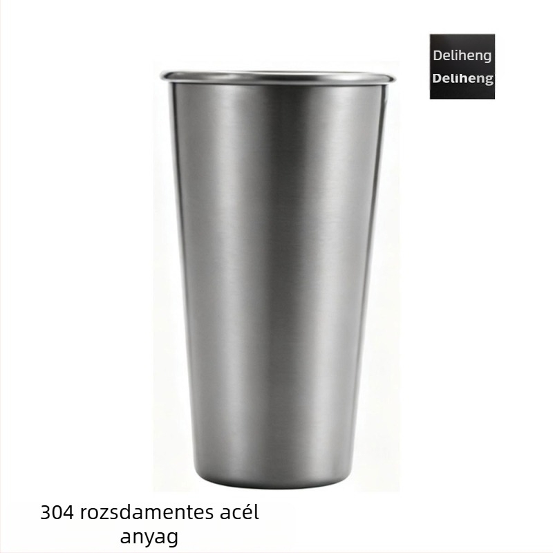 Elephant Star 304 rozsdamentes acélból készült, újrahasználható pohár szívószálas fedéllel, nem szivárgásbiztos