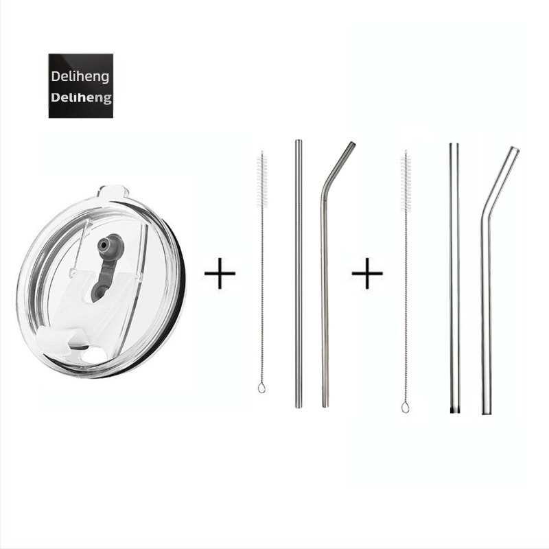 Elephant Star 304 rozsdamentes acélból készült, újrahasználható pohár szívószálas fedéllel, nem szivárgásbiztos