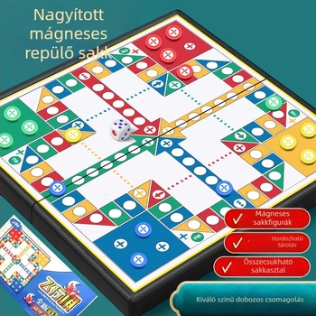 Gyerekeknek szóló mágneses mindent-egyben társasjáték-készlet – több játék egyben (Aeroplane Chess, Gomoku, Go, Xiangqi, Checkers, Jungle Chess, Military Chess). Anyag KPXQ-001; Márka Popular Ball; Kategória: Társasjáték; Csomagolás: Doboz