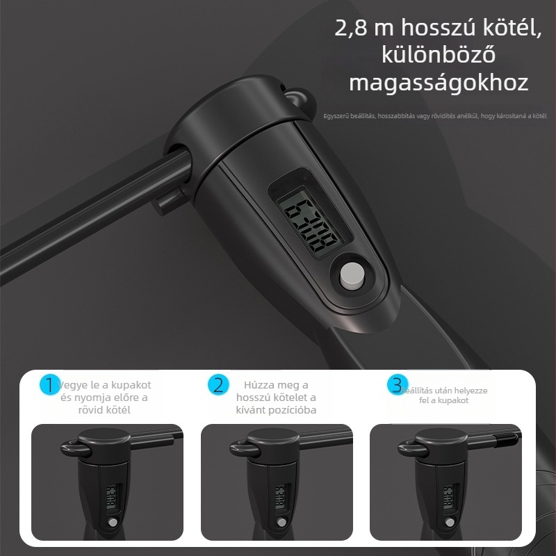 Elektronikus számoló ugrókötél időmérővel, ABS anyag, modell Hx-2371, márka Hx, felnőtteknek