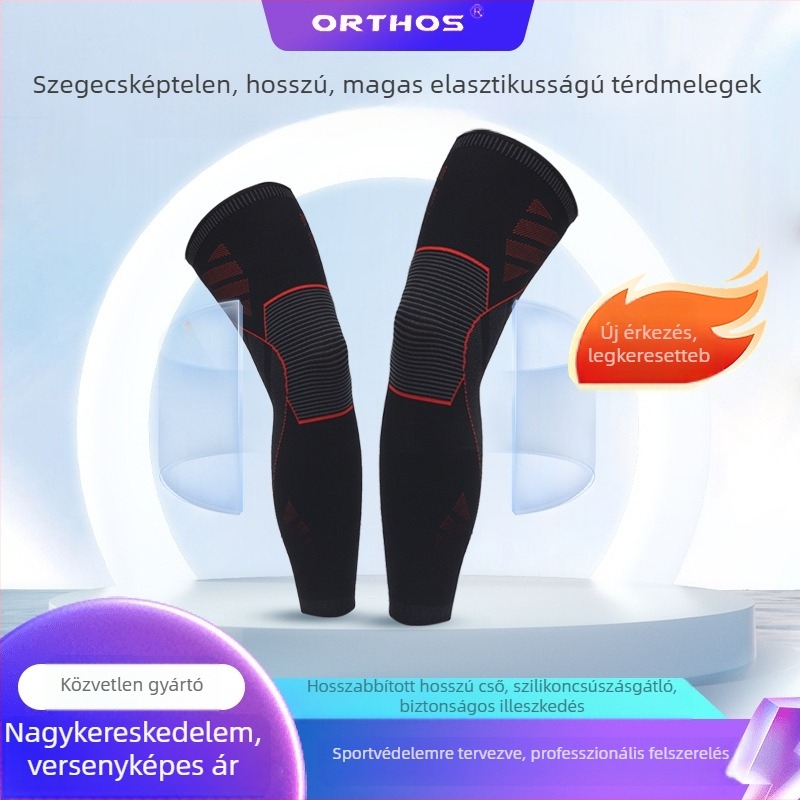 Nylonból készült lélegző kompressziós térdvédők, hosszú, csúszásmentes, futáshoz
