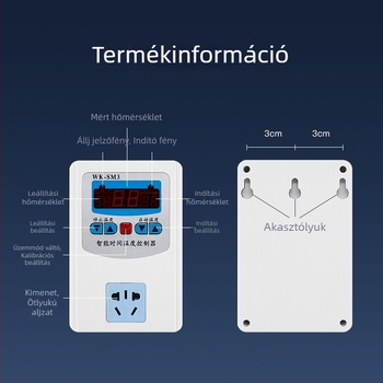 WK-SM3 Okos termosztát digitális hőmérséklet- és páratartalom-szabályozással, csatlakozóaljzattal, elektronikus érzékelő kapcsolóval és több‑zónás szenzorral – Yudian, 220V, üvegházban termesztésre, akvakultúrára és beltéri mérésre