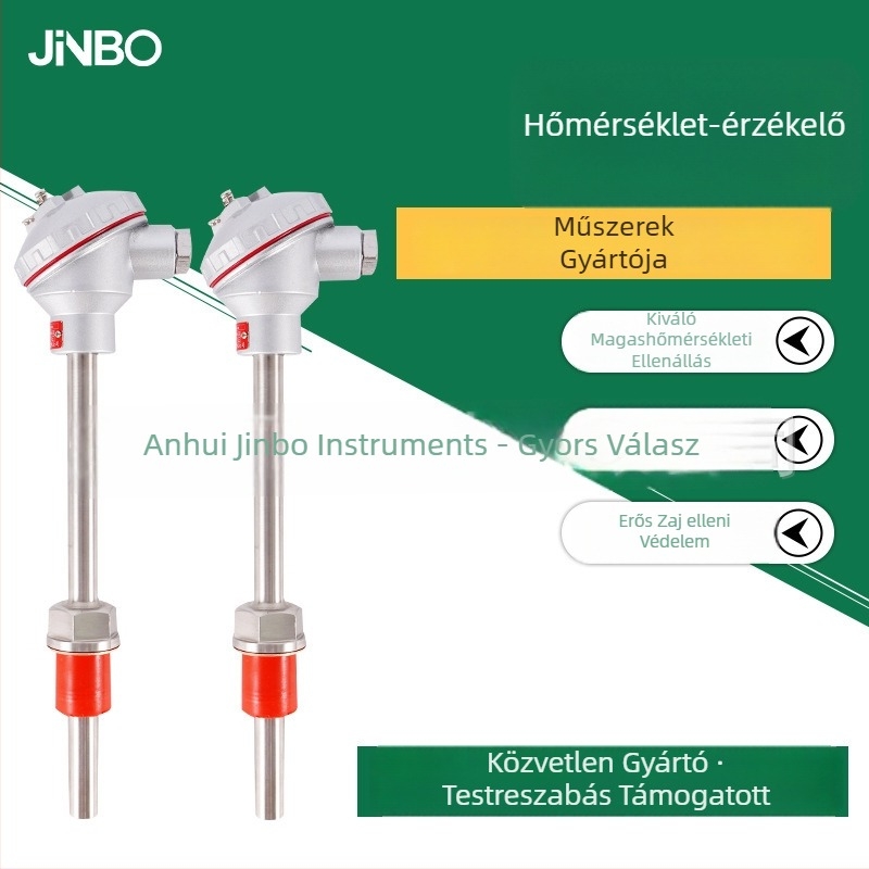 Jinbo JB-WRNK022 K-típusú hőmérséklet-szenzor szabályozható páncélozott rozsdamentes acél csúccsal, 0–1000°C tartomány