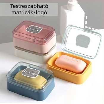 Átlátszó műanyag szappan doboz, lehajtható fedéllel és drenázs funkcióval, otthon, kollégium és fürdőszoba számára