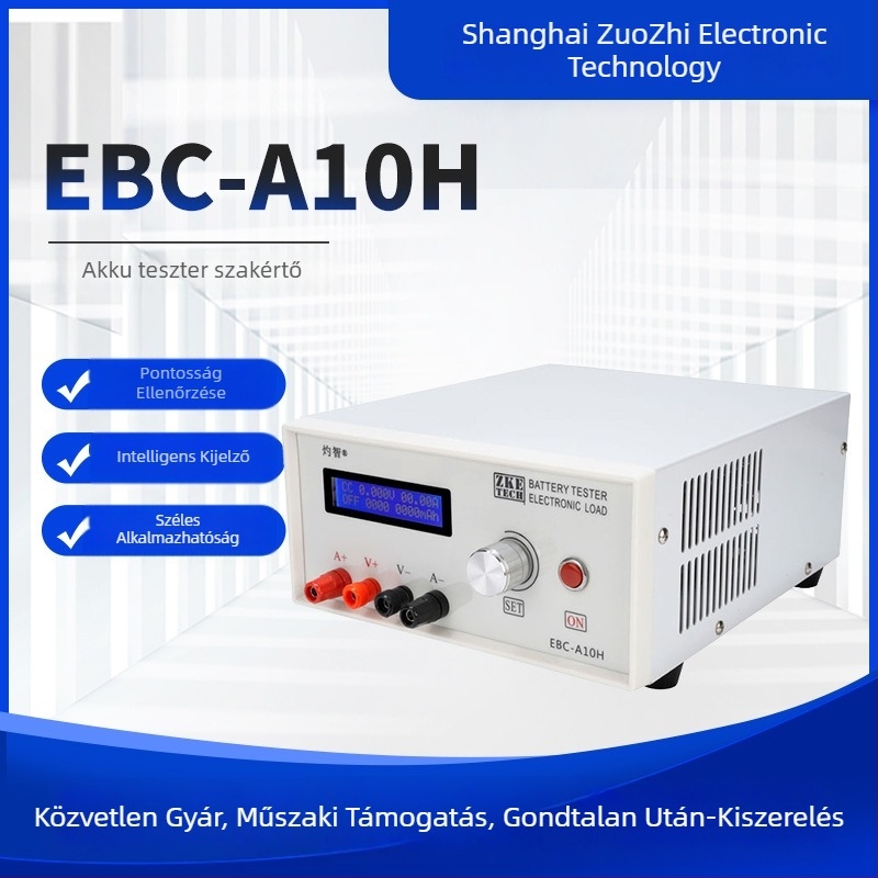 Akkumulátor kapacitásmérő elektronikus terheléssel és tápegység-teszteléssel, töltés 5A / kisülés 10A, modell EBC-A10H, márka Burning Wisdom