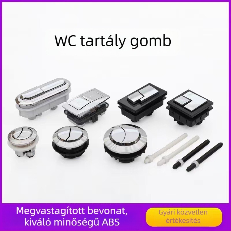 Kettős WC-öblítő gomb univerzális tartályhoz, téglalap- vagy ovális alak