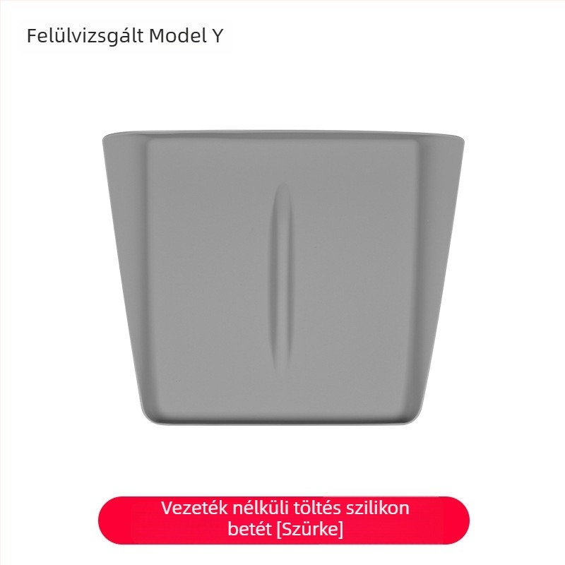 Szilikon középkonzolra illeszkedő vezeték nélküli töltőpad Tesla Model Y/Model 3 – csúszásmentes, dekoratív matrica