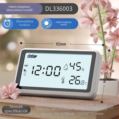 Digitális kijelzős hőmérséklet- és páratartalommérő beltéri használatra, nagy pontosság, DL336001, márka Effective